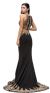 Floral Lace Accents Two Piece Long Formal Prom Dress back